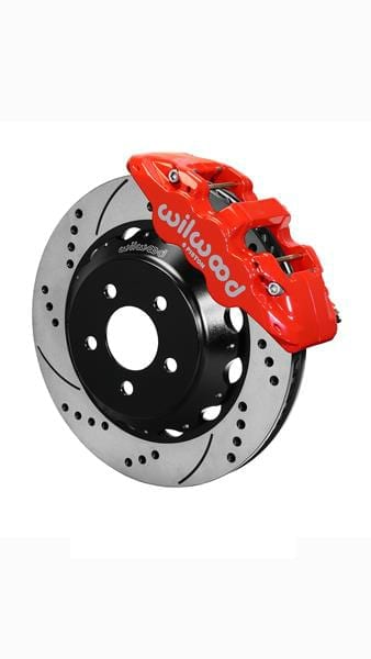 Wilwood AERO6 Front Hat Kit 15.00 Red 2015-Up Mustang w/Lines main image 1